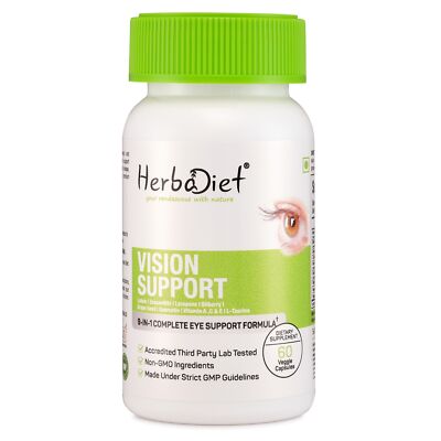 Vision Support Supplement Complex EYE Health Lutein Bilberry Lycopene180 Capsule