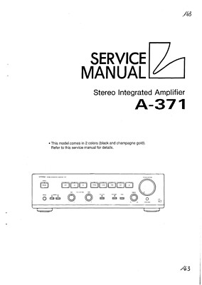 Service Manual-Anleitung für Luxman A-371 