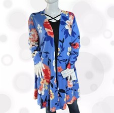 Lularoe Caroline Blue Cardigan Floral Sweater XL NWT Last One Available