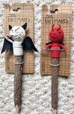 Little Knitmares Red & White Devil Handmade Pencils