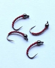 4 Stillwater Trout Bloodworm Buzzers Buzzer Flies Size 12