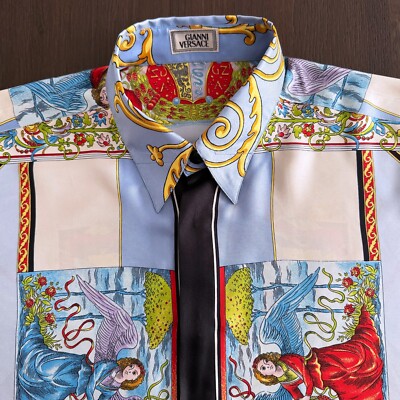versace シャツ　46サイズ GIANNI VERSACE silk shirt Angeli e Cherubini size 46 from S/S 1992
