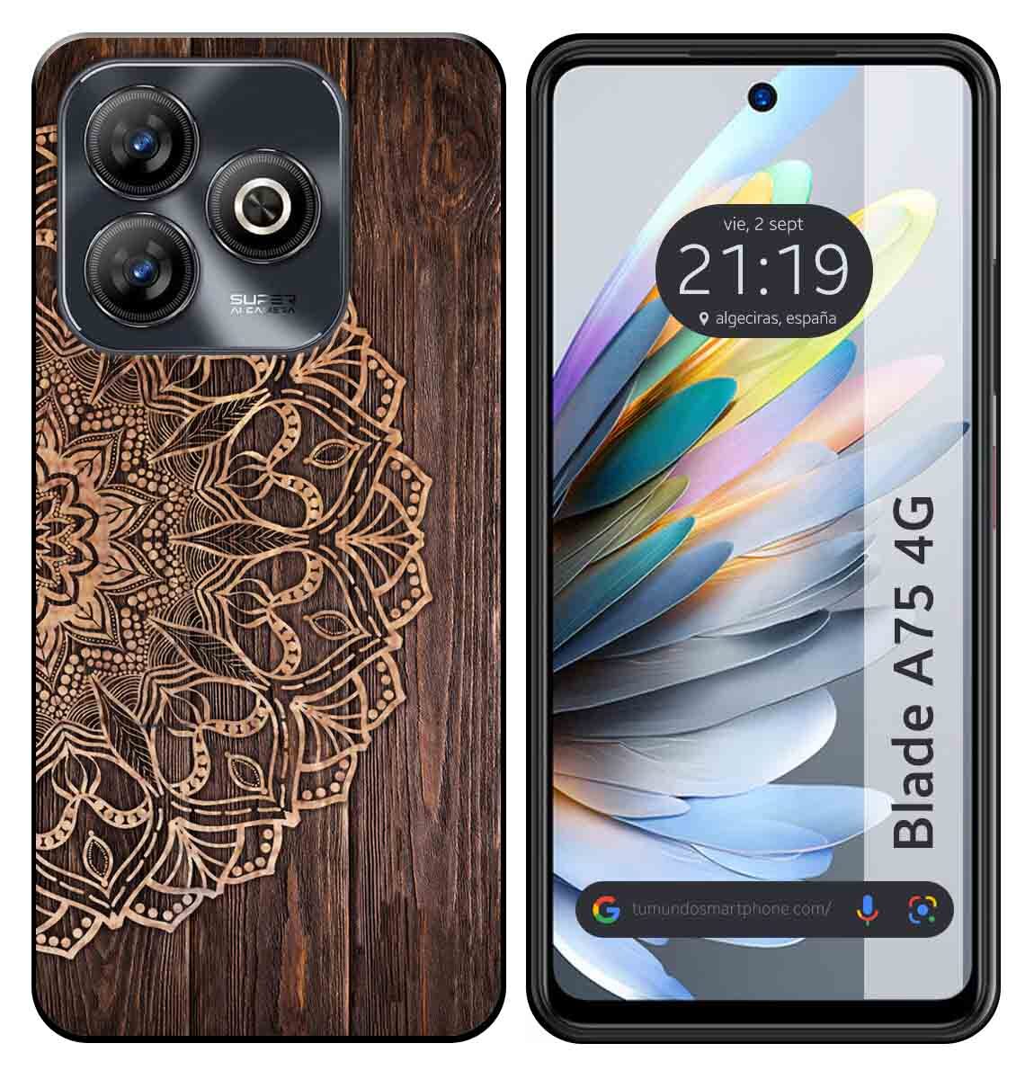 Cover Silicone per ZTE Blade A75 4g Disegno Legno 06 Disegni