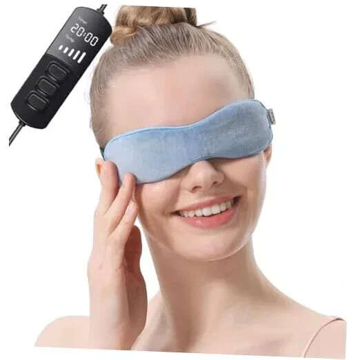 Soothing Heated Eye Mask for Dry Eyes with Flaxseed Graphene Blue Warm Compress Relief-image