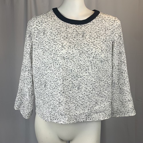 NWT Rose & Olive Black & White Abstract Slightly Cropped Top S - Picture 5 of 7