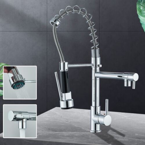 WELS Chrome Kitchen Tap Pull Out Mixer Taps Sink Basin Faucet Vanity 360° Swivel - Picture 4 of 11