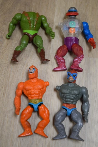 4X MOTU He-Man Vintage BEATER Lot Kobra Khan Roboto Beast Man Stratos