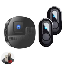 LIKEPAI 2 Waterproof Call Buttons + 1 Music Receiver,Black,55Chimes,1000 Feet