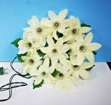 10" VINTAGE 10-Light WHITE POINSETTIA Christmas Incandescent TREE TOPPER 206 NEW