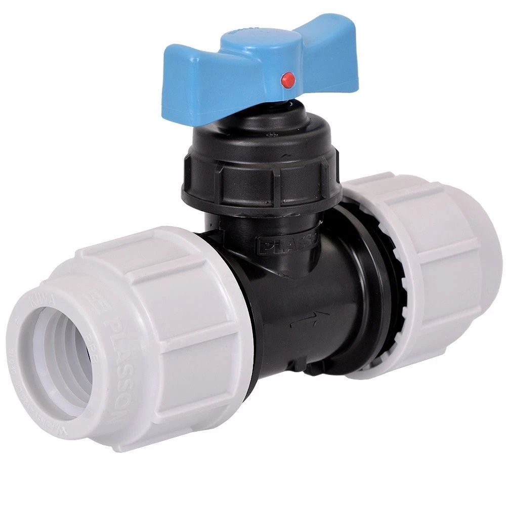 Plasson 25mm stop cock for blue MDPE water pipe. Stopcock stop tap 