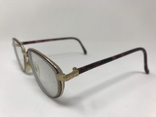Vintage Swan Womens Eyeglasses USA 55-18-135 Gold Polish/Red Marbel GB80