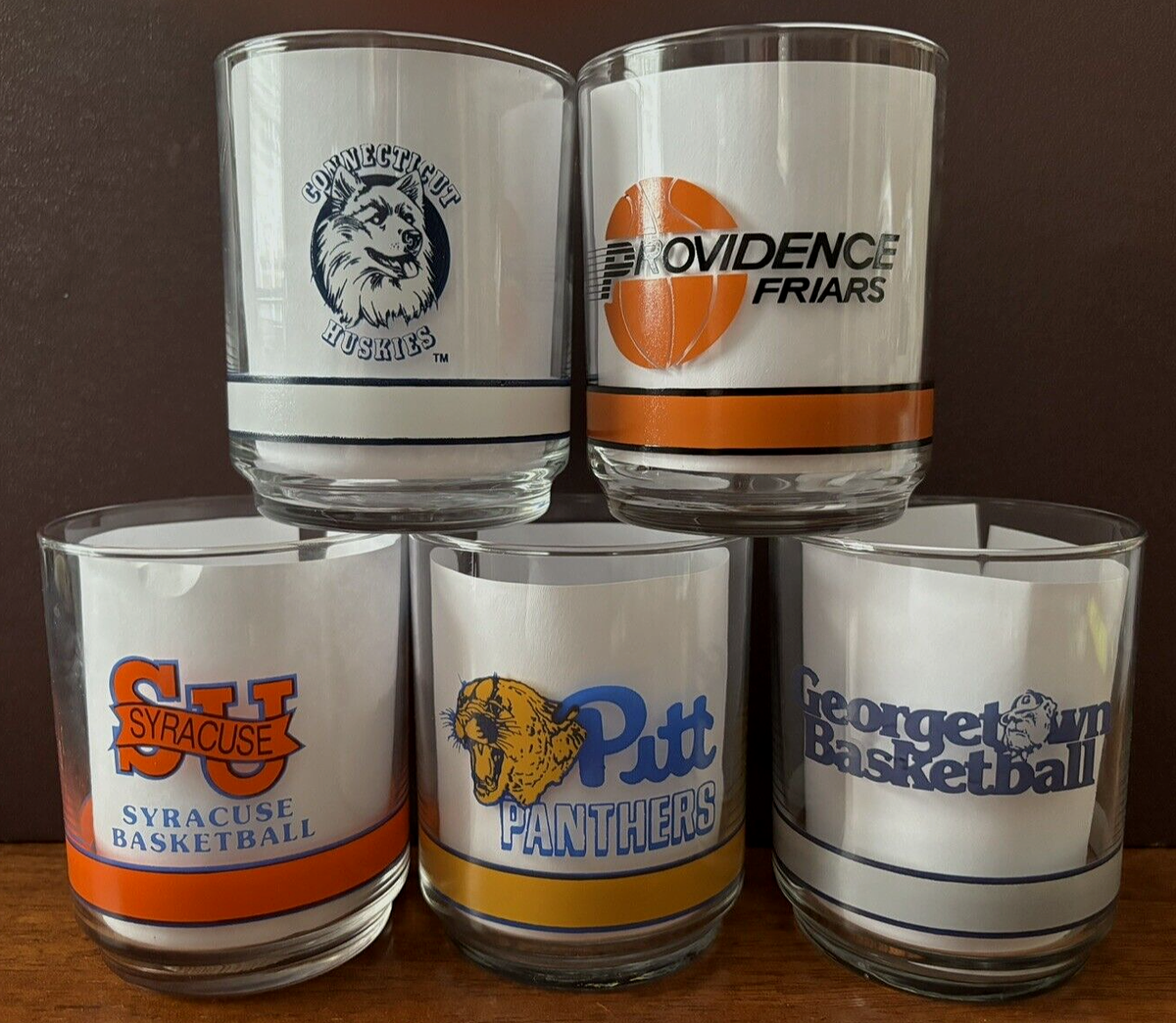 Vintage Ten Years Of Big East Basketball‎ Set Of 5 Glasses Out Of 10 10 Years of Big East Basketball , 4 main image 2