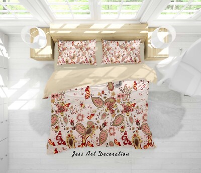 3D Abstract Floral Butterfly Color Quilt Cover Set Bedding Sets Pillowcases 64