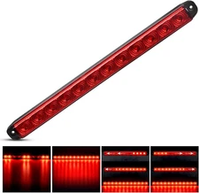 LED Trailer Light Bar 16Inch 12 LED Red Running Brake Sequential Turn Signals Ta