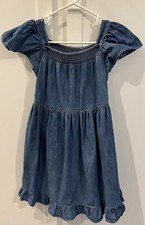 GAP Kids Denim Dress, Girls M,  UK 8-9 Years, Cotton, Short Sleeves, Medium Wash