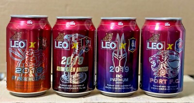 LEO BEER Can from Thailand 320ml EMPTY fr Thailand League 2019 Football team