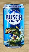Busch Light Can Sign - 28 In X 14 In.  Largemouth Bass Theme.  Indoor/outdoor