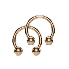 Pair Barbell Horseshoe 16g 18g 20g 8/10/12 MM Lip Nipple Septum Nose Ring Hoop