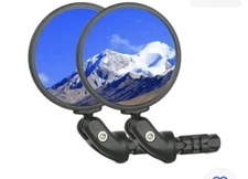 BriskMore 2PCS Bike Mirrors Bike Bar End Mirror Safe Lens,Wide View, HD Glass