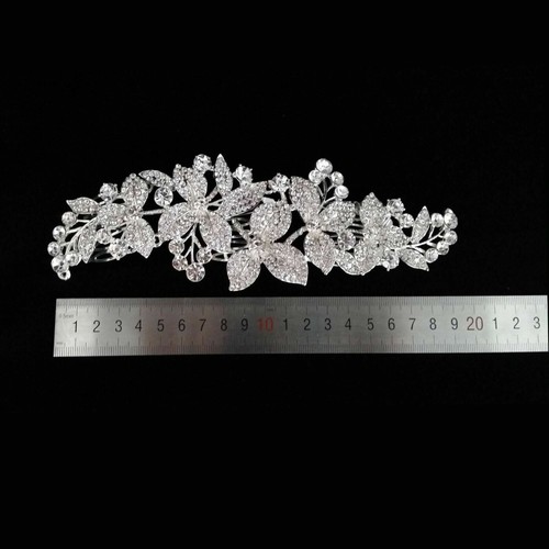 Luxury Women Bridal Wedding Diamond Crystal Rhinestones Long Hair Clip Comb - Picture 5 of 9