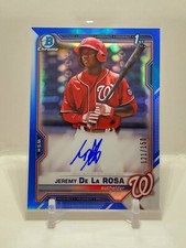 2021 Bowman Chrome 1st Jeremy De La Rosa Blue Refractor Auto 121/150 ROOKIE RC 