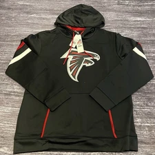 Atlanta Falcons NFL Team Apparel Pullover Black Hoodie Sweatshirt Men Size Large