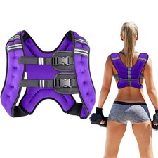 Prodigen Weighted Vest for Women and Men 12 Lbs with Reflective 12lbs, Purple