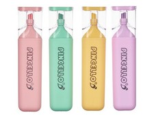Lot de 4 Surligneurs type Stabilo Multicolores Jaune Rose Vert Bleu Surligner