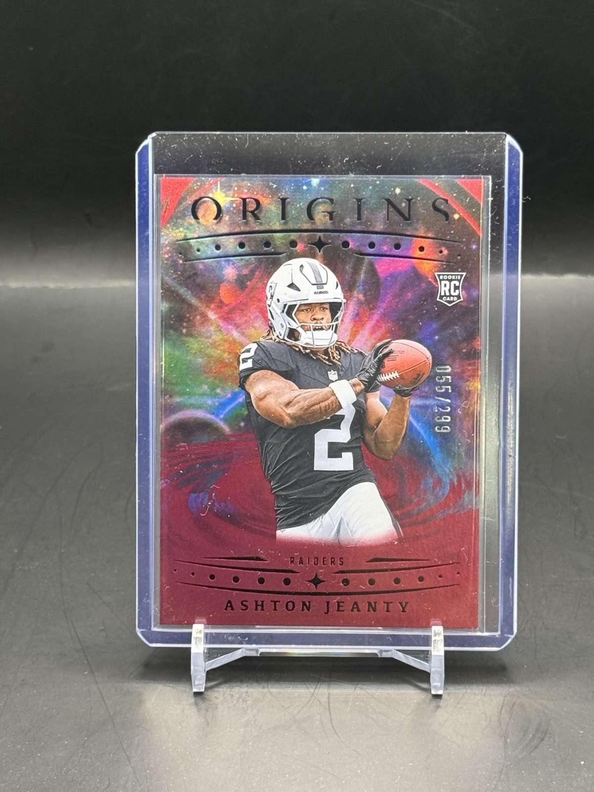Ashton Jeanty 2025 Panini Origins Hole Red RC 280/299 #139 Las Vegas Raiders