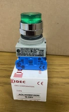 IDEC AOLW29910DN-G-24V ILLUMINATED MAINTAINED PUSH BUTTON SWITCH