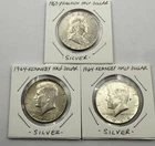 (3) Silver Half Dollars-1963 Franklin & (2) 1964 Kennedy’s-3 Coin Lot!