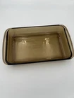 Vintage Pyrex Corning UK Amber Glass Casserole Dish 11"x7"x1.5"