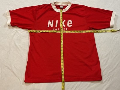 Vintage Nike Soccer Mesh Jersey Shirt Red White Ringer Vtg 90s