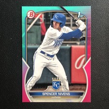 2023 Bowman Baseball Draft Spencer Nivens Aqua/Pink Gradient /199 1st Royals