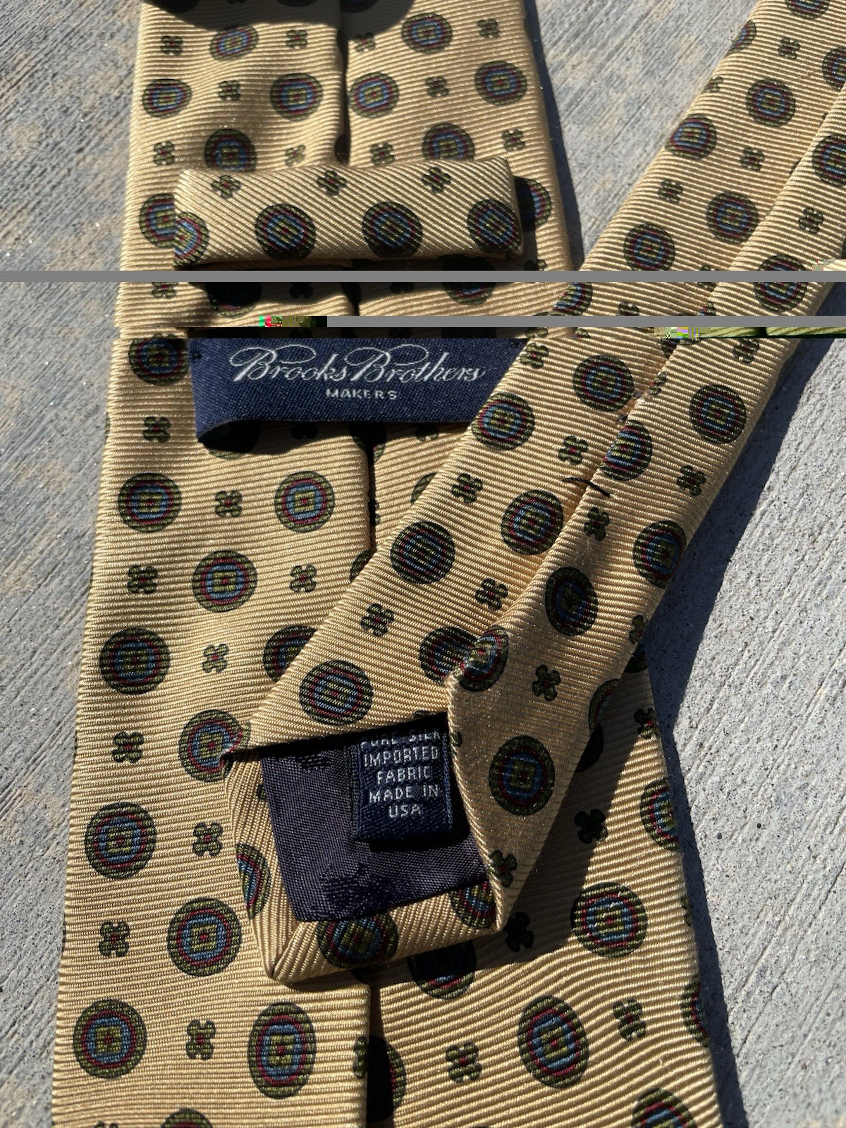 Brooks Brothers Tie Pure Silk Made In USA Gold