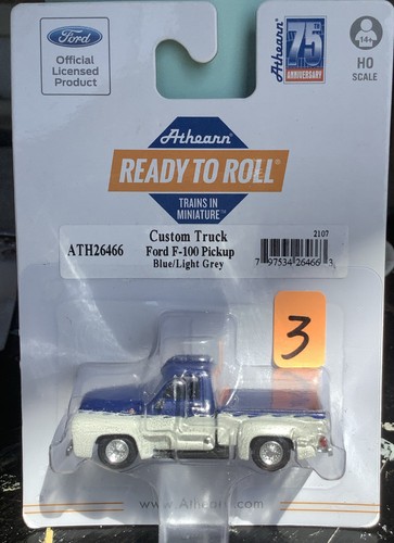 Camioneta Ford F-100 Athearn #26466 escala HO azul/gris claro LISTA PARA RODAR | Condition: New
