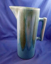 Dryden Hot Springs Pottery Turquoise Drip Glaze 11" Pitcher Carafe