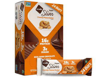 Nugo Slim Protein Bars Dark Chocolate Peanut Butter 24 Count Vegan Low Sugar Ket