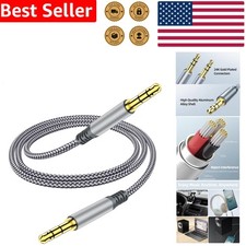 6.5ft 3.5mm Nylon Aux Cable Male to Male Audio Cord Stereo Car Speaker