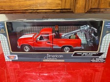 1992 GMC Serria GT Pickup TOW Truck Red N White American Classics 1/24