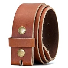 40mm Full Grain Hide Leather Snap On Belt - Tan Medium - Made in England