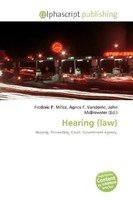 Frederic P. Miller (U. A.) | Hearing (Law) | Taschenbuch | Englisch (2026)