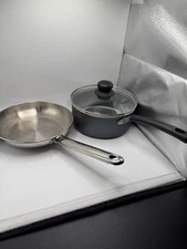 Tramontina Cookware Set – Stainless Steel Fry Pan & Nonstick Saucepan w/ Lid