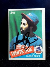 1985 TOPPS #249 HAROLD BAINES AUTOGRAPHED WHITE SOX CARD