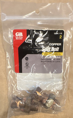 Gardner Bender Copper Split Bolt Wire Connector 4 Sol/1-0 Str AWG GBIK-1/0