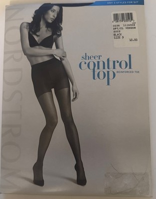 Set Of 3 New In Package Nordstrom Sheer Control Top Pantyhose Size D Black 2003