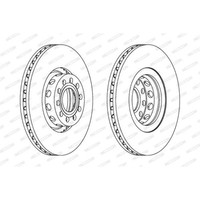 Ferodo 2X Bremsscheibe Vorne Ø314 Mm BelüFtet FüR Audi A8 4D2 4D8 4.2 Quattro