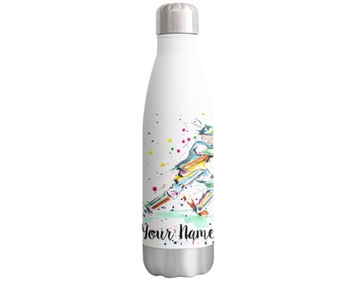 Cricket personalisierte individuelle Flasche mit Ihrem Text/Namen Sport doppelwandig 500ml