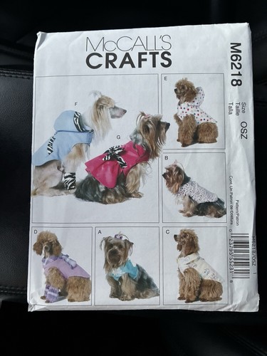 Dog Clothes Coat Jacket PJs Vest Raincoat Sweater Uncut Pattern M6218 Pet S-XL - Picture 1 of 2