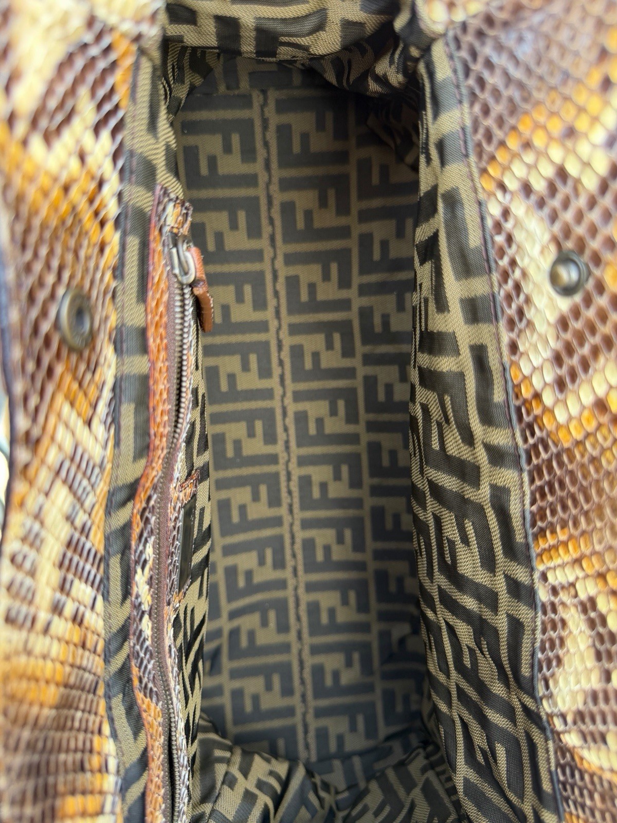 Authentic Fendi Vintage Exotic Python Leather Tot… - image 15